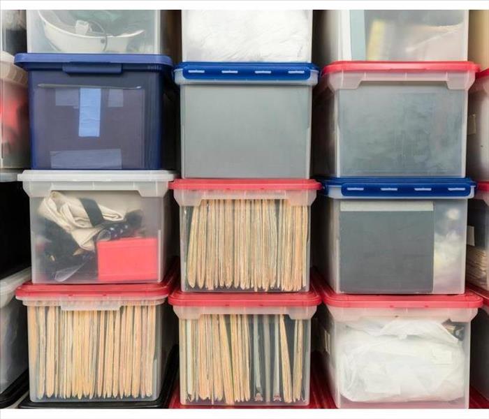 Plastic boxes with documents 